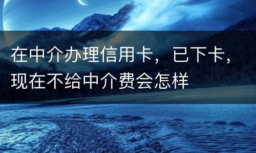 在中介办理信用卡，已下卡，现在不给中介费会怎样