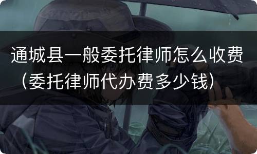 通城县一般委托律师怎么收费（委托律师代办费多少钱）