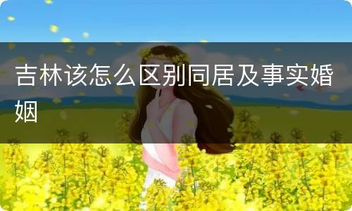 吉林该怎么区别同居及事实婚姻