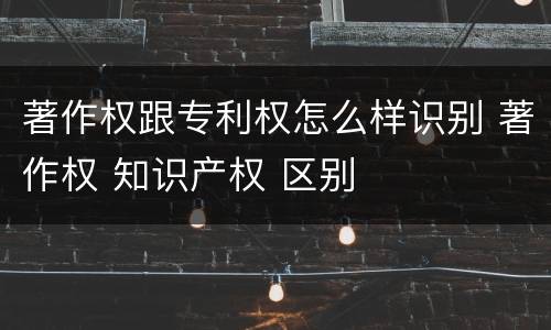 著作权跟专利权怎么样识别 著作权 知识产权 区别