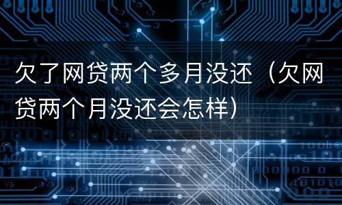 欠了网贷两个多月没还（欠网贷两个月没还会怎样）