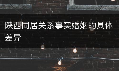 陕西同居关系事实婚姻的具体差异