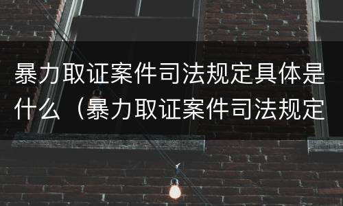 暴力取证案件司法规定具体是什么（暴力取证案件司法规定具体是什么内容）