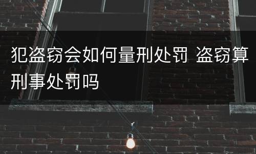 犯盗窃会如何量刑处罚 盗窃算刑事处罚吗