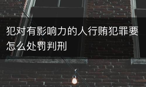 犯对有影响力的人行贿犯罪要怎么处罚判刑
