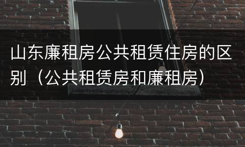 山东廉租房公共租赁住房的区别（公共租赁房和廉租房）