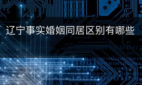 辽宁事实婚姻同居区别有哪些