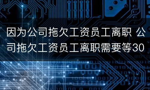 因为公司拖欠工资员工离职 公司拖欠工资员工离职需要等30天吗