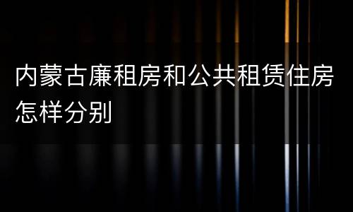 内蒙古廉租房和公共租赁住房怎样分别