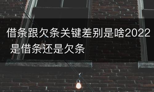 借条跟欠条关键差别是啥2022 是借条还是欠条