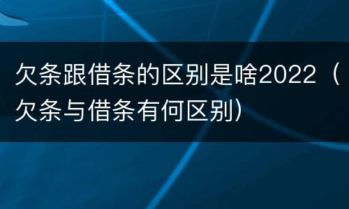 欠条跟借条的区别是啥2022（欠条与借条有何区别）