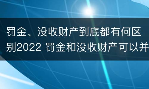 罚金、没收财产到底都有何区别2022 罚金和没收财产可以并处吗