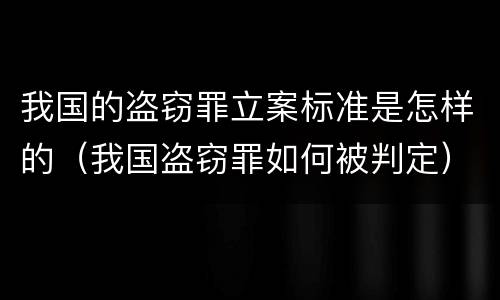 我国的盗窃罪立案标准是怎样的（我国盗窃罪如何被判定）
