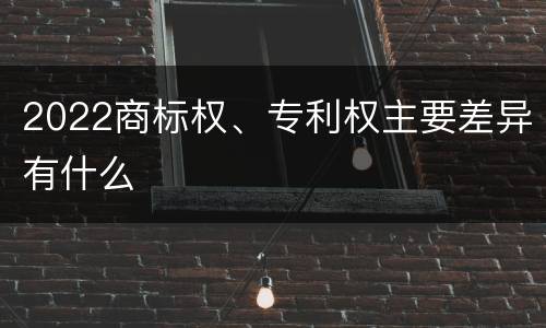 2022商标权、专利权主要差异有什么