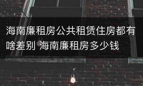 海南廉租房公共租赁住房都有啥差别 海南廉租房多少钱