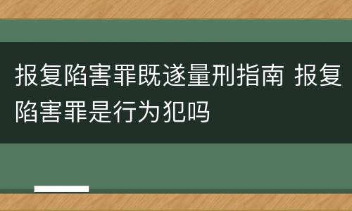 报复陷害罪既遂量刑指南 报复陷害罪是行为犯吗