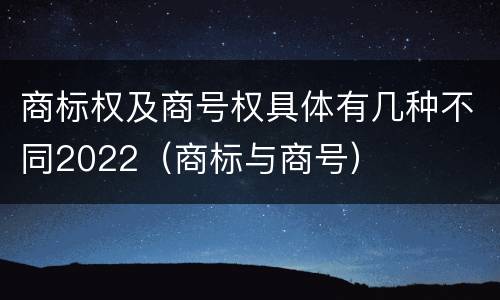 商标权及商号权具体有几种不同2022（商标与商号）