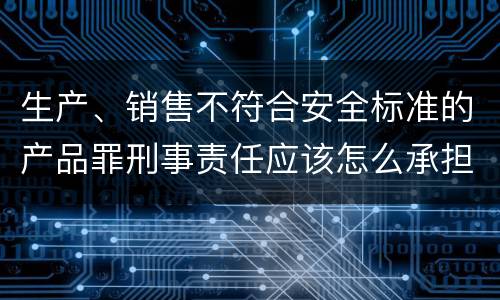 生产、销售不符合安全标准的产品罪刑事责任应该怎么承担