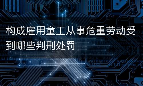 构成雇用童工从事危重劳动受到哪些判刑处罚