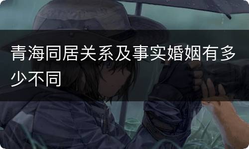 青海同居关系及事实婚姻有多少不同