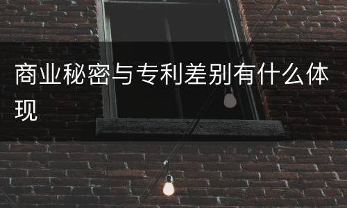 商业秘密与专利差别有什么体现