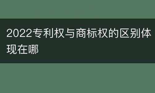 2022专利权与商标权的区别体现在哪