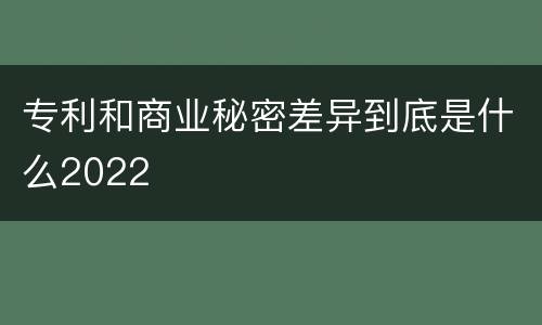 专利和商业秘密差异到底是什么2022