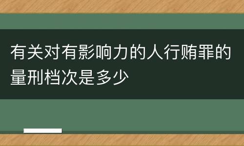 有关对有影响力的人行贿罪的量刑档次是多少