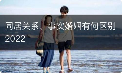 同居关系、事实婚姻有何区别2022