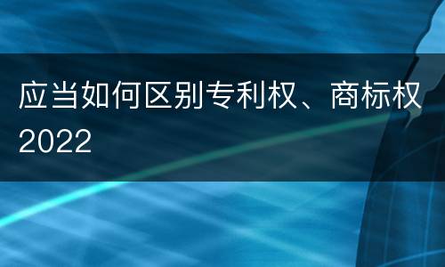 应当如何区别专利权、商标权2022