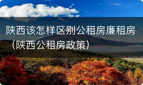 陕西该怎样区别公租房廉租房（陕西公租房政策）
