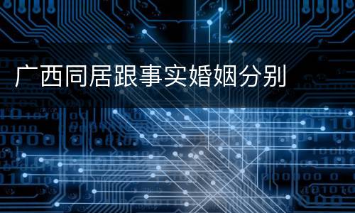 广西同居跟事实婚姻分别