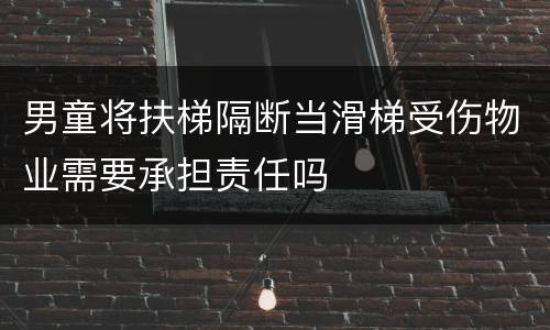 男童将扶梯隔断当滑梯受伤物业需要承担责任吗