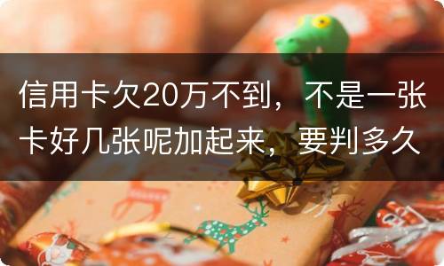 信用卡欠20万不到，不是一张卡好几张呢加起来，要判多久