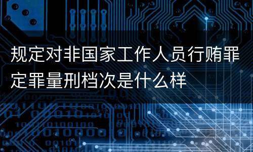 规定对非国家工作人员行贿罪定罪量刑档次是什么样
