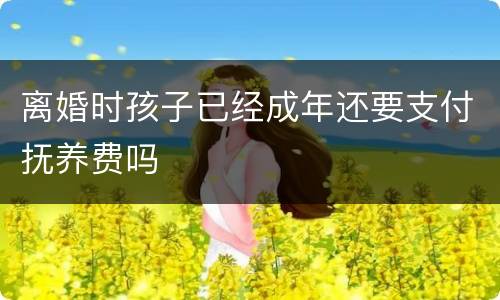 离婚时孩子已经成年还要支付抚养费吗