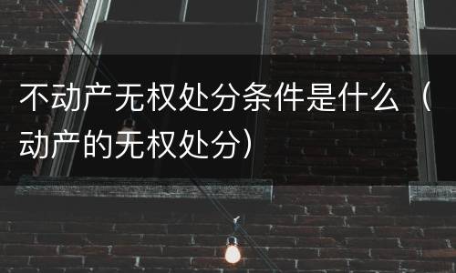 不动产无权处分条件是什么（动产的无权处分）