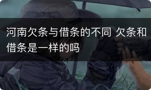 河南欠条与借条的不同 欠条和借条是一样的吗