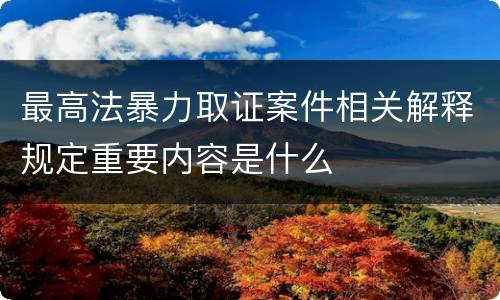 最高法暴力取证案件相关解释规定重要内容是什么