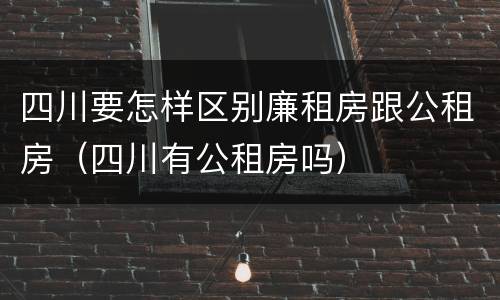 四川要怎样区别廉租房跟公租房（四川有公租房吗）