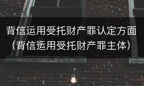 背信运用受托财产罪认定方面（背信运用受托财产罪主体）