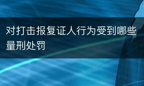 对打击报复证人行为受到哪些量刑处罚