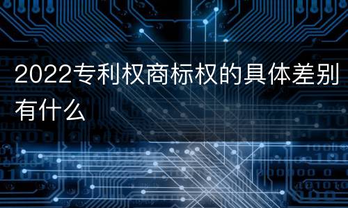 2022专利权商标权的具体差别有什么