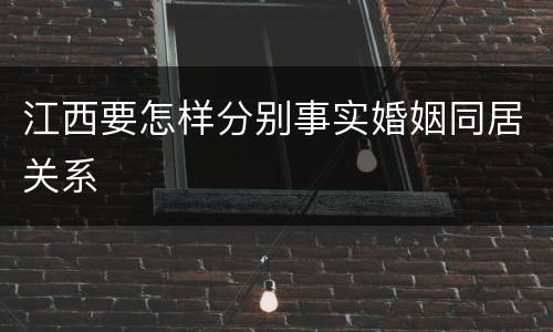 江西要怎样分别事实婚姻同居关系