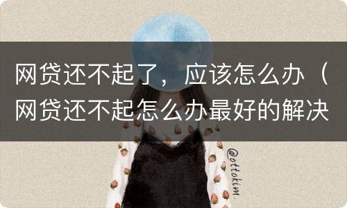 网贷还不起了，应该怎么办（网贷还不起怎么办最好的解决办法）