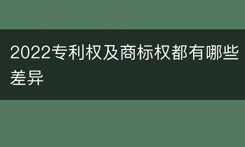 2022专利权及商标权都有哪些差异