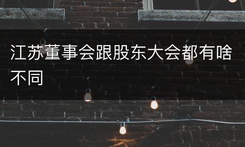 江苏董事会跟股东大会都有啥不同