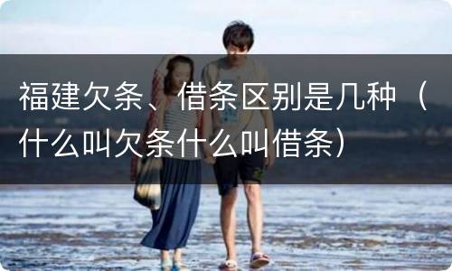 福建欠条、借条区别是几种（什么叫欠条什么叫借条）