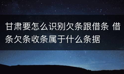 甘肃要怎么识别欠条跟借条 借条欠条收条属于什么条据