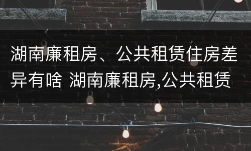 湖南廉租房、公共租赁住房差异有啥 湖南廉租房,公共租赁住房差异有啥规定